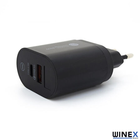 Global Dijital Göstergeli PD20W Type-C+UsbA Çift Çıkışlı Şarj Aleti Başlığı WNE0128
