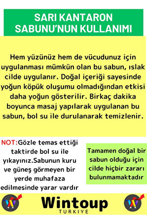 Özel Üretim %100 Doğal Bebeklerde Etkili Yüz Cilt Saç Vücut Bitkisel Sarı Kantaron Sabunu 4 Adet