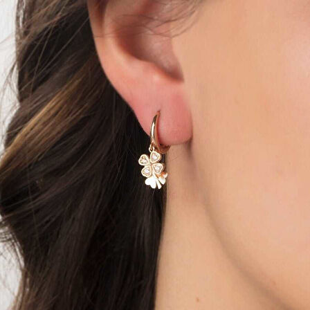 Yoncalı Halka Sallantılı Küpe