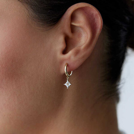 Dört Yapraklı Çiçek Küpe