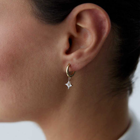 Dört Yapraklı Çiçek Küpe