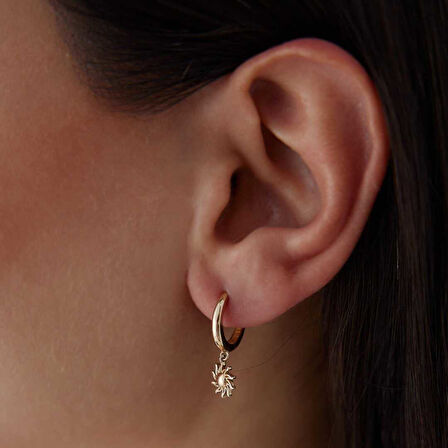 Güneş Sallantılı Halka Küpe