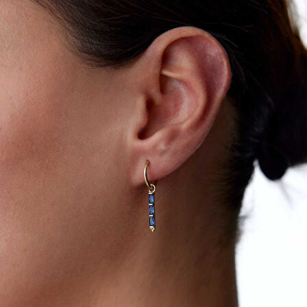 Sıra Mavi Baget Küpe