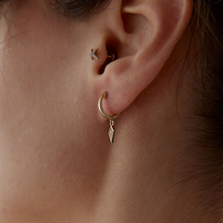 Taşlı Temren Küpe