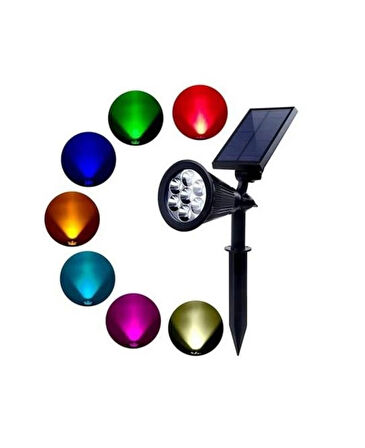 Bahçe Aydınlatma Iki Adet Solar Power Led Rgb(BEŞ AYRI RENK)