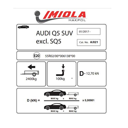 Hakpol -Audi Q5 2017 Ve Sonrası Çeki Demiri