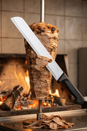 Sürmene Döner Kesme Bıçağı Kaşar ve Kavurma Bıçak Paslanmaz Çelik 47 Cm Sürbisa 61632 