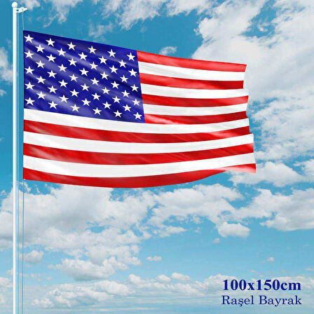 Amerika Bayrağı - 100x150 Cm (1 Metre X 1,5 Metre) - Raşel Kumaş