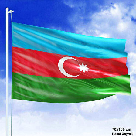 Azerbaycan Cumhuriyeti Bayrağı -70x105 Cm Bayrak -raşel Kumaş -bayrak
