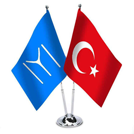 Kayı Türk Boyu Ve Türkiye - Saten Masa Bayrağı