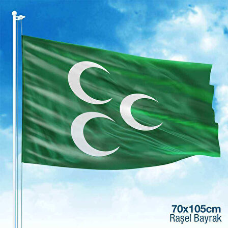 Yeşil 3 Üç Hilal Osmanlı İmparatorluğu Sancağı -bayrak -sancak Raşel