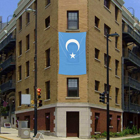 Doğu Türkistan Bayrağı Raşel Bayrak (200x300 Cm) Flama - Bayrak