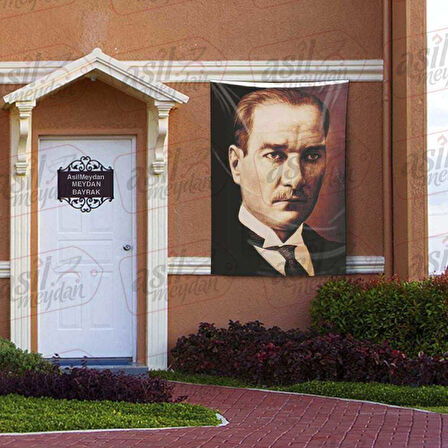 Sivil Takım Elbiseli Gazi Mustafa Kemal Atatürk - Portre - Poster Bayrak 100x150 Cm