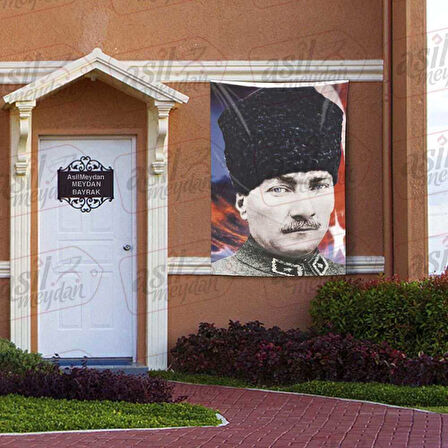 Üniformalı Kalpaklı Gazi Mustafa Kemal Atatürk - Ay Yıldızlı Poster - Bayrak 100x150 Cm
