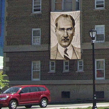 Sivil Gazi Mustafa Kemal Atatürk -modern Takım Elbiseli Poster Cephe Bayrak - 300x450cm