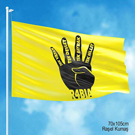 Rabia -(tek Vatan -devlet -bayrak -millet ) Bayrağı -70x105cm