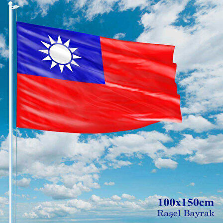 Tayvan Bayrağı - 100x150 Cm (1 Metre X 1,5 Metre) - Raşel Kumaş
