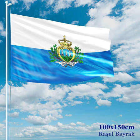 San Marino Bayrağı - 100x150 Cm (1 Metre X 1,5 Metre) - Raşel Kumaş