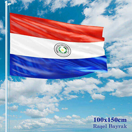 Paraguay Bayrağı - 100x150 Cm (1 Metre X 1,5 Metre) - Raşel Kumaş