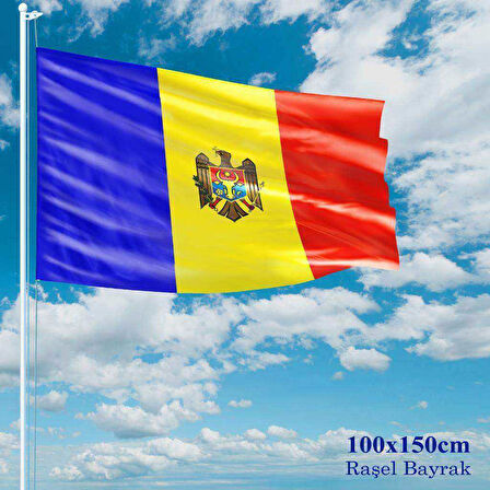 Moldova Bayrağı - 100x150 Cm (1 Metre X 1,5 Metre) - Raşel Kumaş