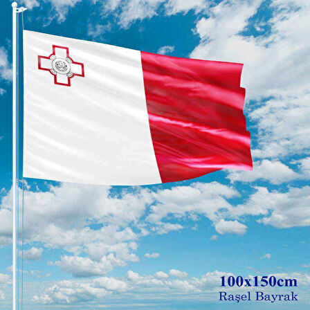 Malta Bayrağı - 100x150 Cm (1 Metre X 1,5 Metre) - Raşel Kumaş