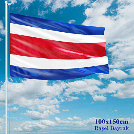 Kostarika Bayrağı - 100x150 Cm (1 Metre X 1,5 Metre) - Raşel Kumaş