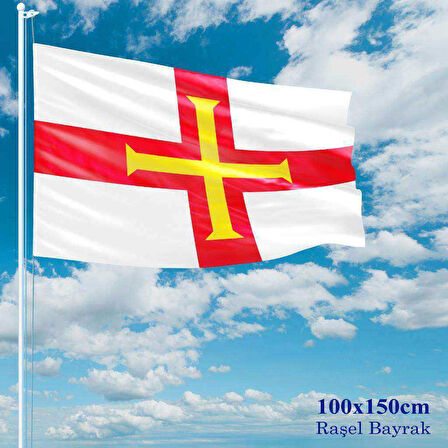 Guernsey Bayrağı - 100x150 Cm (1 Metre X 1,5 Metre) - Raşel Kumaş