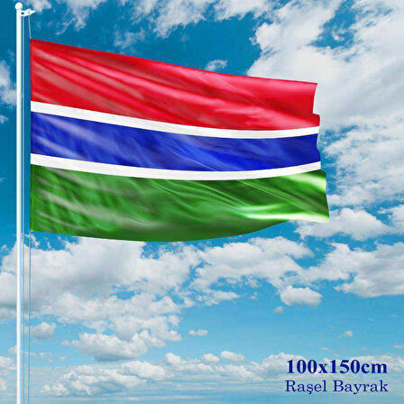 Gambiya Bayrağı - 100x150 Cm (1 Metre X 1,5 Metre) - Raşel Kumaş