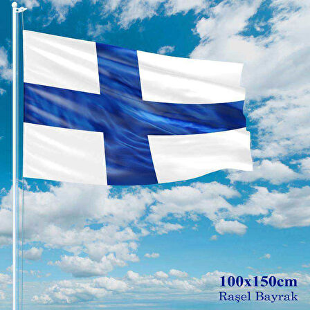 Finlandiya Bayrağı - 100x150 Cm (1 Metre X 1,5 Metre) - Raşel Kumaş