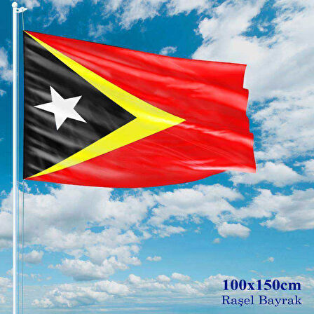 Doğu Timor Bayrağı - 100x150 Cm (1 Metre X 1,5 Metre) - Raşel Kumaş