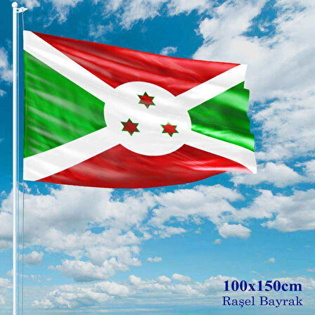 Burundi Bayrağı - 100x150 Cm (1 Metre X 1,5 Metre) - Raşel Kumaş