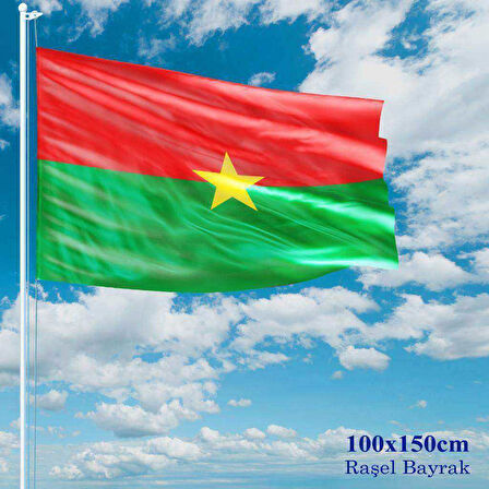 Burkina Faso Bayrağı - 100x150 Cm (1 Metre X 1,5 Metre) - Raşel Kumaş
