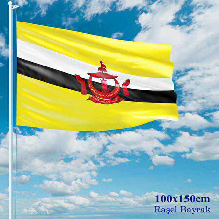 Brunei Bayrağı - 100x150 Cm (1 Metre X 1,5 Metre) - Raşel Kumaş