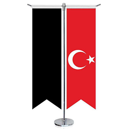 Harzemşah Bayrağı - 17 Eski Türk Devletleri Ve Türkiye - Kırlangıç - Saten T Direk 2li Masa Bayrağı