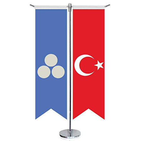 Büyük Timur İmp, Bayrağı-17 Eski Türk Devletleri Ve Türkiye-kırlangıç-saten T Direk 2li Masa Bayrağı