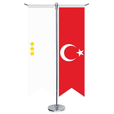 Ak Hun İmp, Bayrağı -17 Eski Türk Devletleri Ve Türkiye - Kırlangıç -saten T Direk 2li Masa Bayrağı