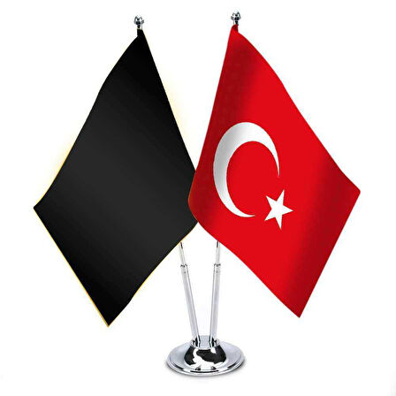Harezmşahlar Devleti Ve Türkiye -ikili Saten Masa Bayrağı