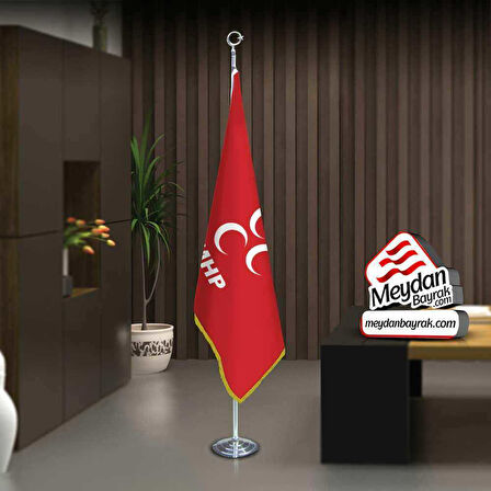 Milliyetçi Hareket Partisi Mhp Bayrak -ofis -makam-toplantı Odaları -direkli -saçaklı Makam Bayrağı