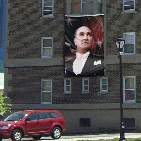 Ay Yıldız Sivil  Gazi Mustafa Kemal Atatürk Poster Cephe Bayrak -3x4,5 Metre