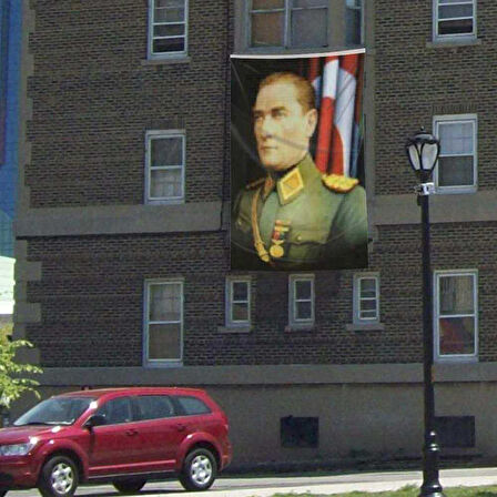 Üniformalı Gazi Mustafa Kemal Atatürk Poster Cephe Bayrak - 300x450cm