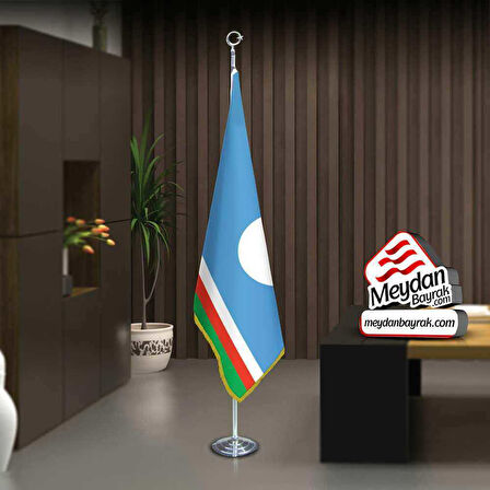 Yakutistan -saha Cumhuriyeti Bayrak -ofis -makam-toplantı Odaları -direkli -saçaklı Makam Bayrağı