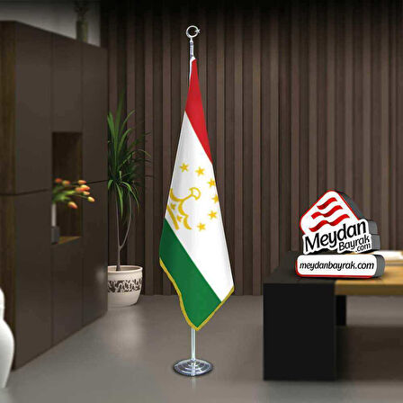 Tacikistan Cumhuriyeti Bayrak -ofis -makam-toplantı Odaları -direkli -saçaklı Makam Bayrağı