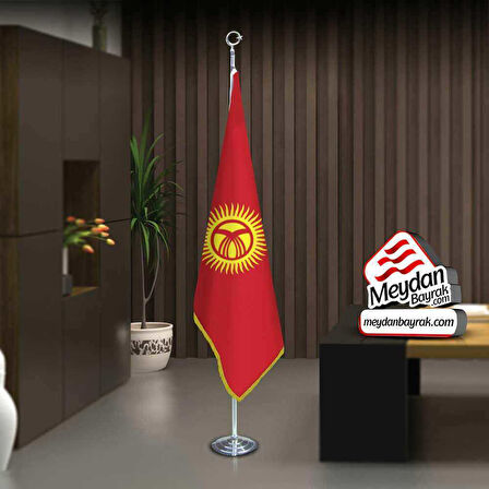 Kırgızistan Cumhuriyeti Bayrak -ofis -makam-toplantı Odaları -direkli -saçaklı Makam Bayrağı