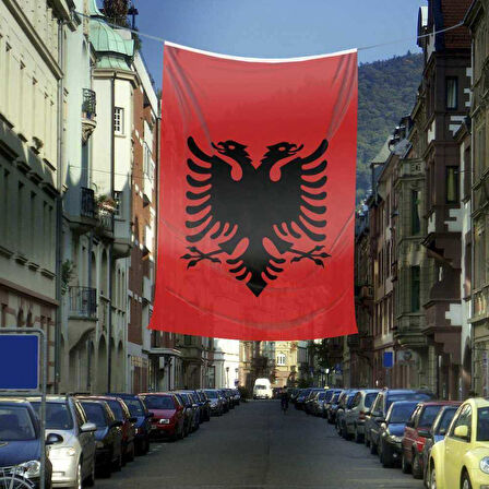 Arnavutluk Bayrağı - Flama - 400x600 Cm Raşel Kumaş - Bayrak