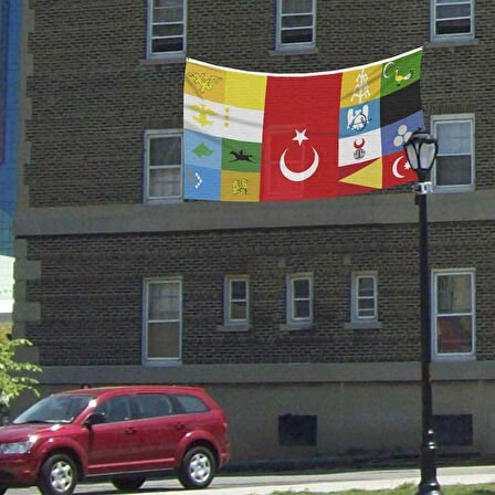 17 Eski Türk Devletleri Tek Poster Raşel Bayrak -250x500cm -2,5x5 Metre