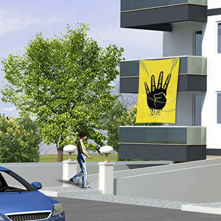 Raşel Kumaş Rabia Bayrak -150x225 Cm (1,5 Metre X 2,25 Metre)