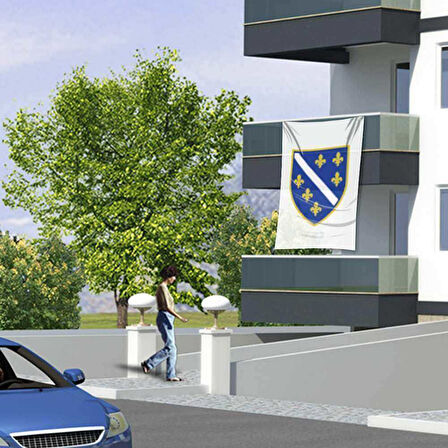 Bosna Hersek Bayrağı Raşel Bayrak -150x225 Cm (1,5 Metre X 2,25 Metre)