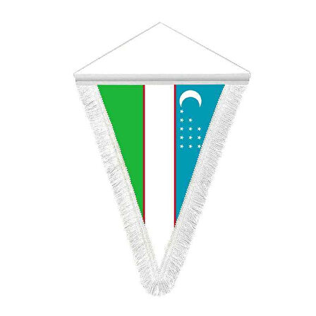 Özbekistan Cumhuriyeti Hatıra Üçgen Flama Bayrak