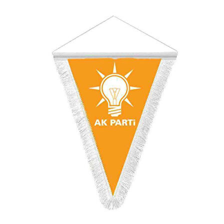 Turuncu Ak Parti-saten Hatıra Üçgen Flama Bayrak