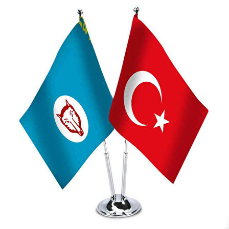 Gagavuz - Türkiye - İkili Saten Masa Bayrağı